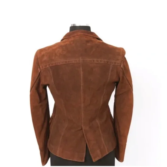 Latini Maria Vittoria Brown Suede “Loro Piana”Cashmere Mix Lined Blazer, NWT’s - Picture 2 of 9